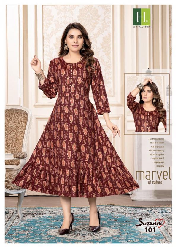 Hirwa Suzanne Casual Wear Designer Anarkali Kurti Collection